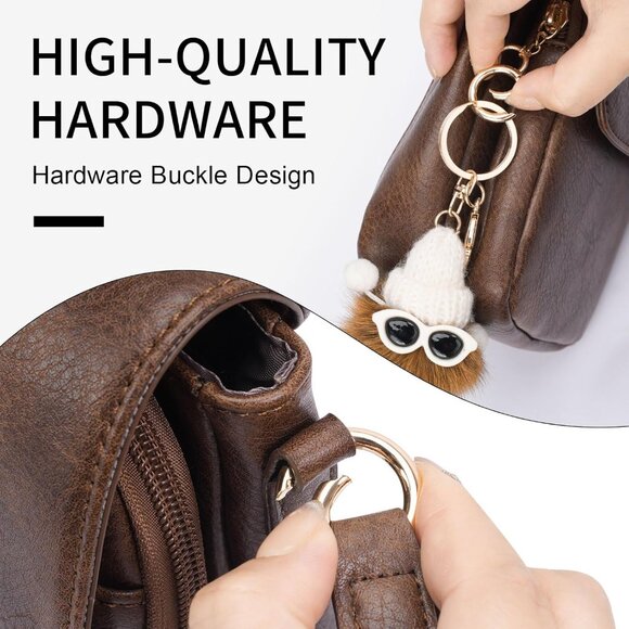 Small Leather Crossbody Bag for Women Phone Wallet Purse Card Slots Adjustable S - Picture 5 of 6